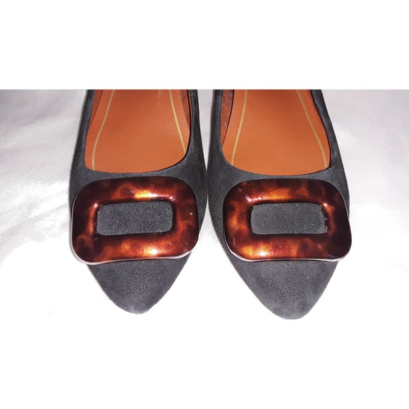 NWOB Vionic Black AMANDA Ballet Flats with Acryllic Tortoise Buckle 6 - Picture 7 of 8